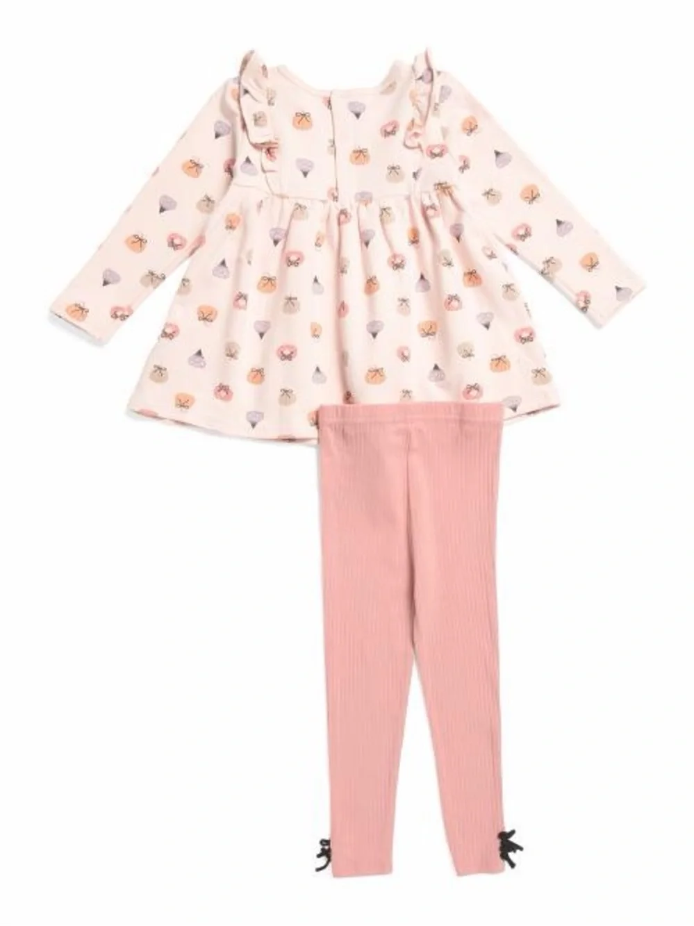 Rabbit + Bear Girls Pumpkin Bows Tunic & Ribbed Leggings Matching Set 2T 3T 4T